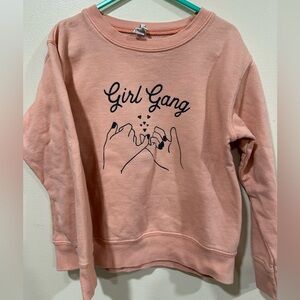 Peach 'Girl Gang' Kids Sweatshirt